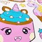 Angels Craft Paint by Number Canvas Set - Kawaii Treats | Includes: 1 Pre-printed Canvas, 6 Acrylic Paint pots, 1 Artist Brush